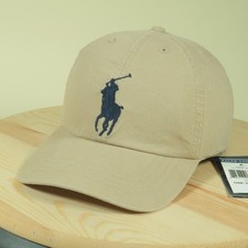 Polo Ralph Lauren Big Pony 3 Hat Kids OS 8-20 Beige Cotton Adjustable New
