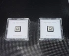 Set of Two (2)  Geiger 1 Gram .999 Silver Bar In Square Assay Searialized