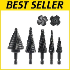 Step Drill Bits for Stainless Steel Aluminum - 50 Sizes