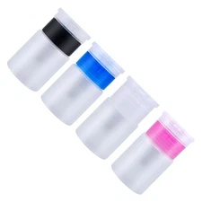 4 Pcs Plastic Bottles with Pump Empty for Nail Oil Foaming Dispenser