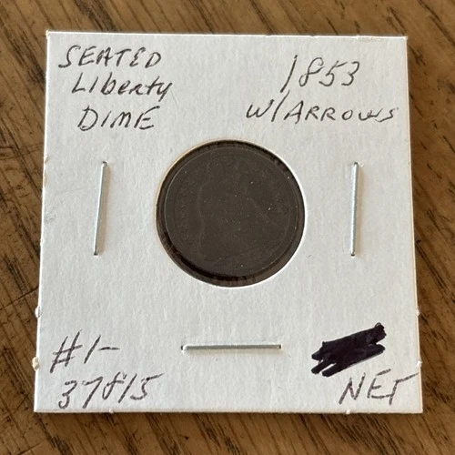 1853 Seated Liberty Dime 90% Silver Better Date Good Details Coin