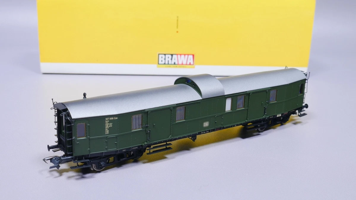 H0 DC Brawa 45402 Gepäckwagen Pw4ü 107 998 Esn Eisene Bauart DB OVP #ST_734