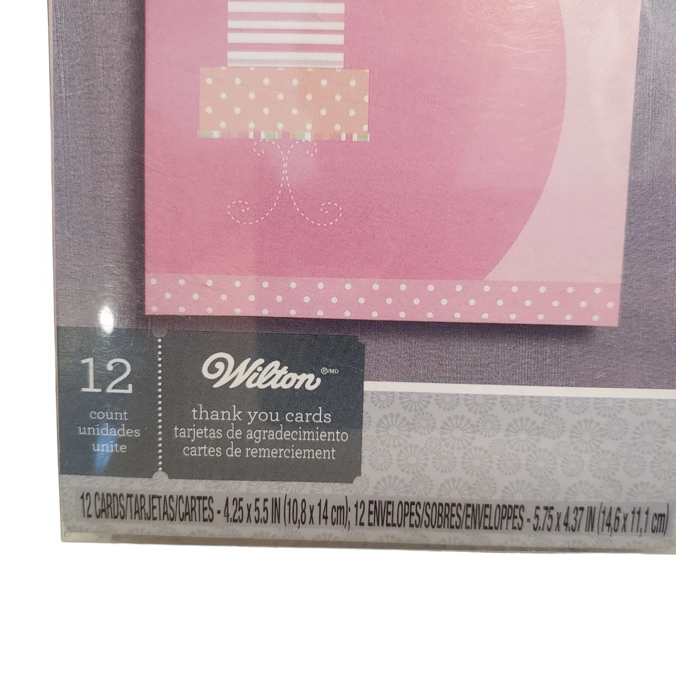 Baby Girl Pink Birthday Cake Thank You Cards Wilton Thank You Cards Wilton Brand - Image 2 of 4