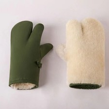 Men Women Mittens Gloves Sherpa Fleece Lined Hand Warmers 3 Fingers Outdoor