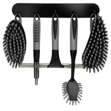 Scrub Brush Set of 6 pcs - Cleaning Shower Scrubbers with Squeegee for Shower...