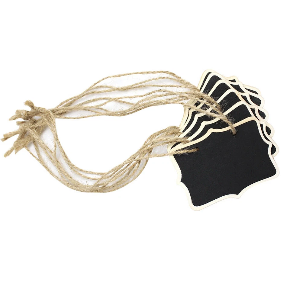 12x Mini Rectangle Chalkboards Double Sided Black Board for Message Signs Labels - Image 3 of 4