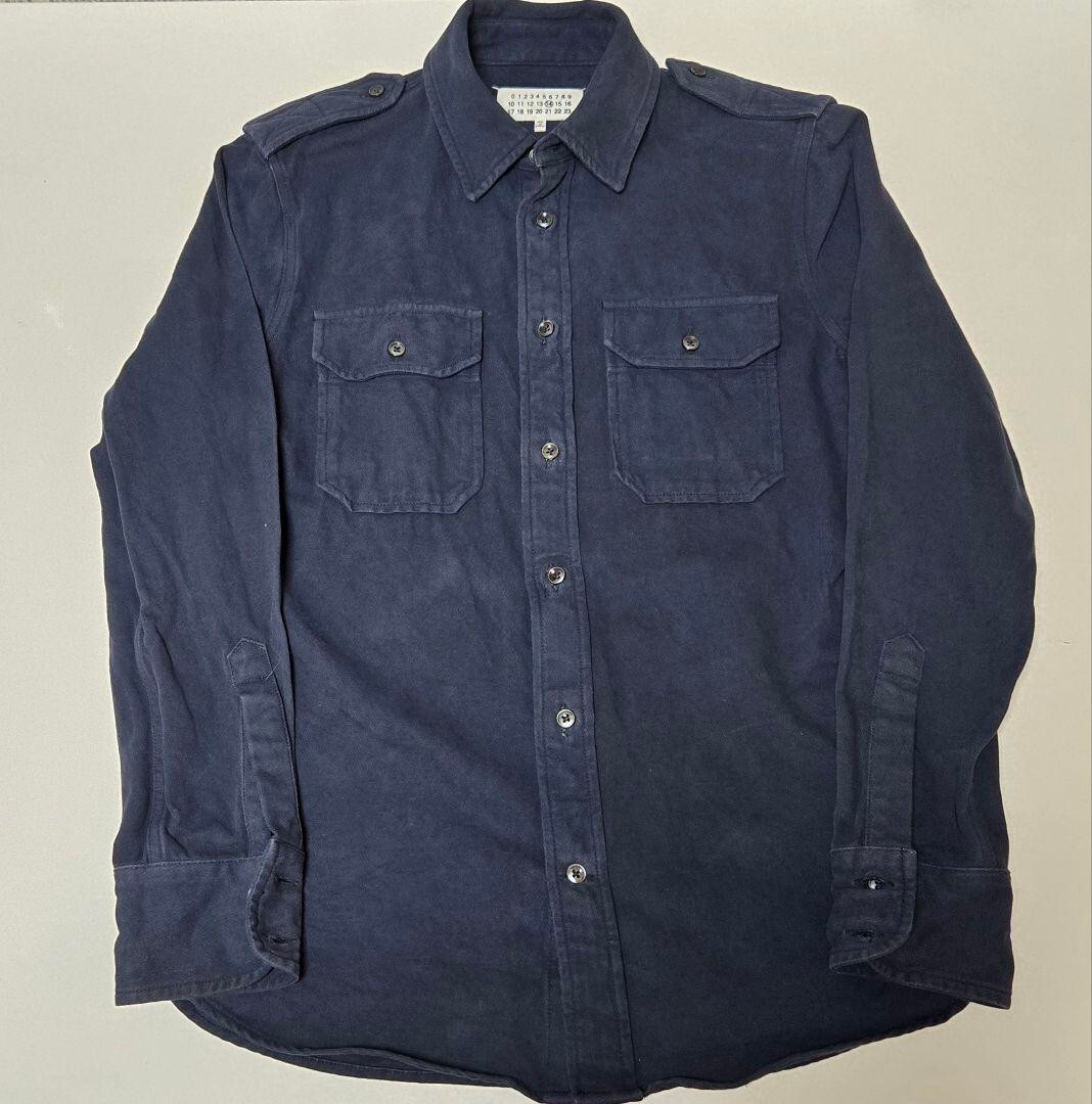 Maison Margiela 14 Military Shirt Jacket Blouse Men Size 44 Navy 
