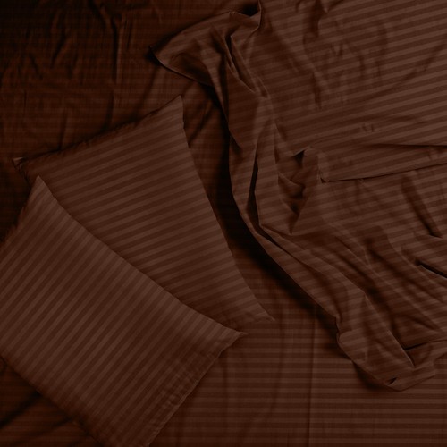 1000TC OR 1200TC Ultimate Sheets Collection Select AU Size Chocolate Stripes - Foto 5 di 15