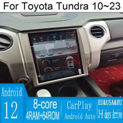 Car Android Gps Navigation Wifi 12.1'' For Toyota Tundra 10~24 Radio Tesla Style