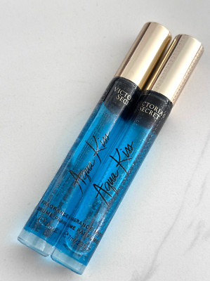 2x Victoria's Secret AQUA KISS Fragrance Mist .23 fl oz each