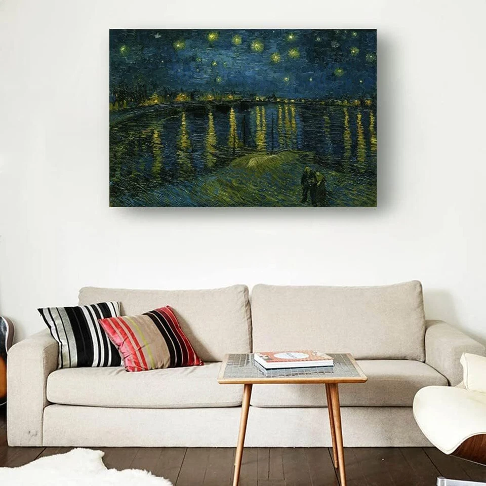 Póster Noche estrellada sobre el Ródano de Vincent Van Gogh impresiones artísticas sala de estar Foto 2 de 4