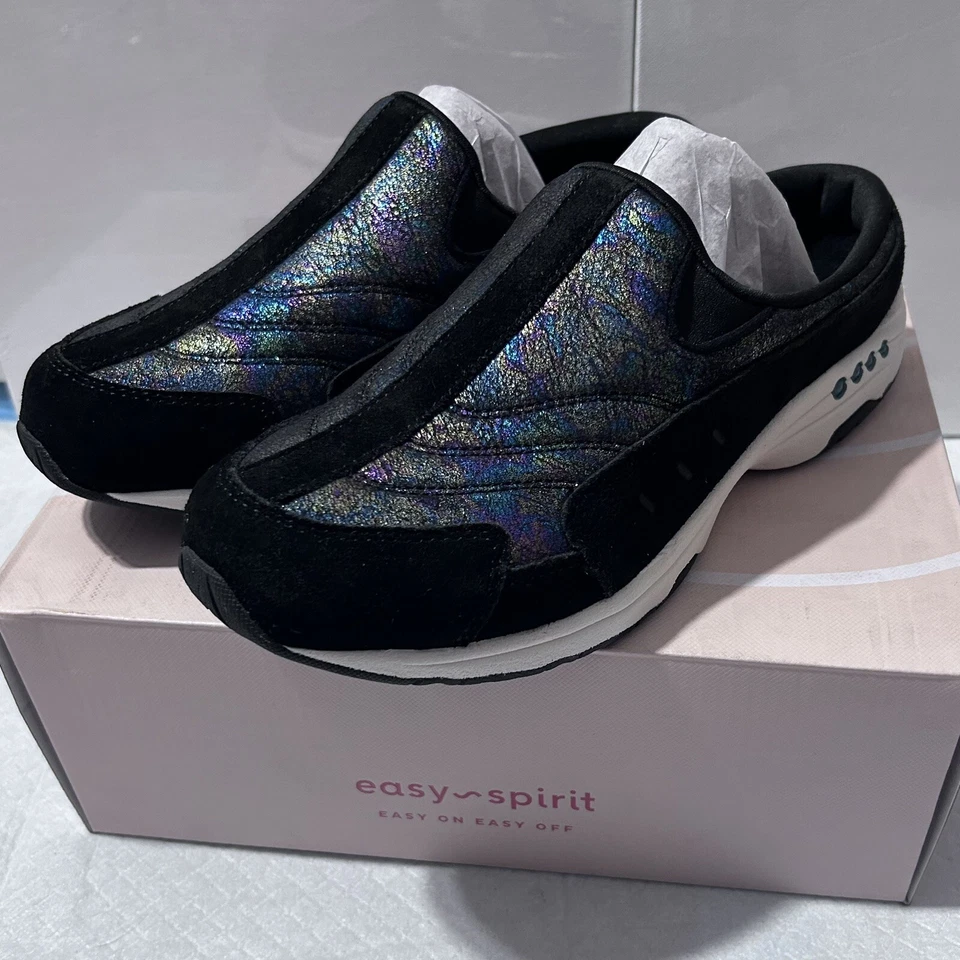 NEW! Womens EASY SPIRIT TRAVELTIME Black Mules Shoe - Image 3 of 4