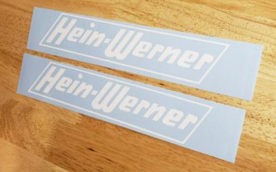 hein-werner engine hoist cherry picker crane Decals Sticker 10x2'' 2 Gloss white