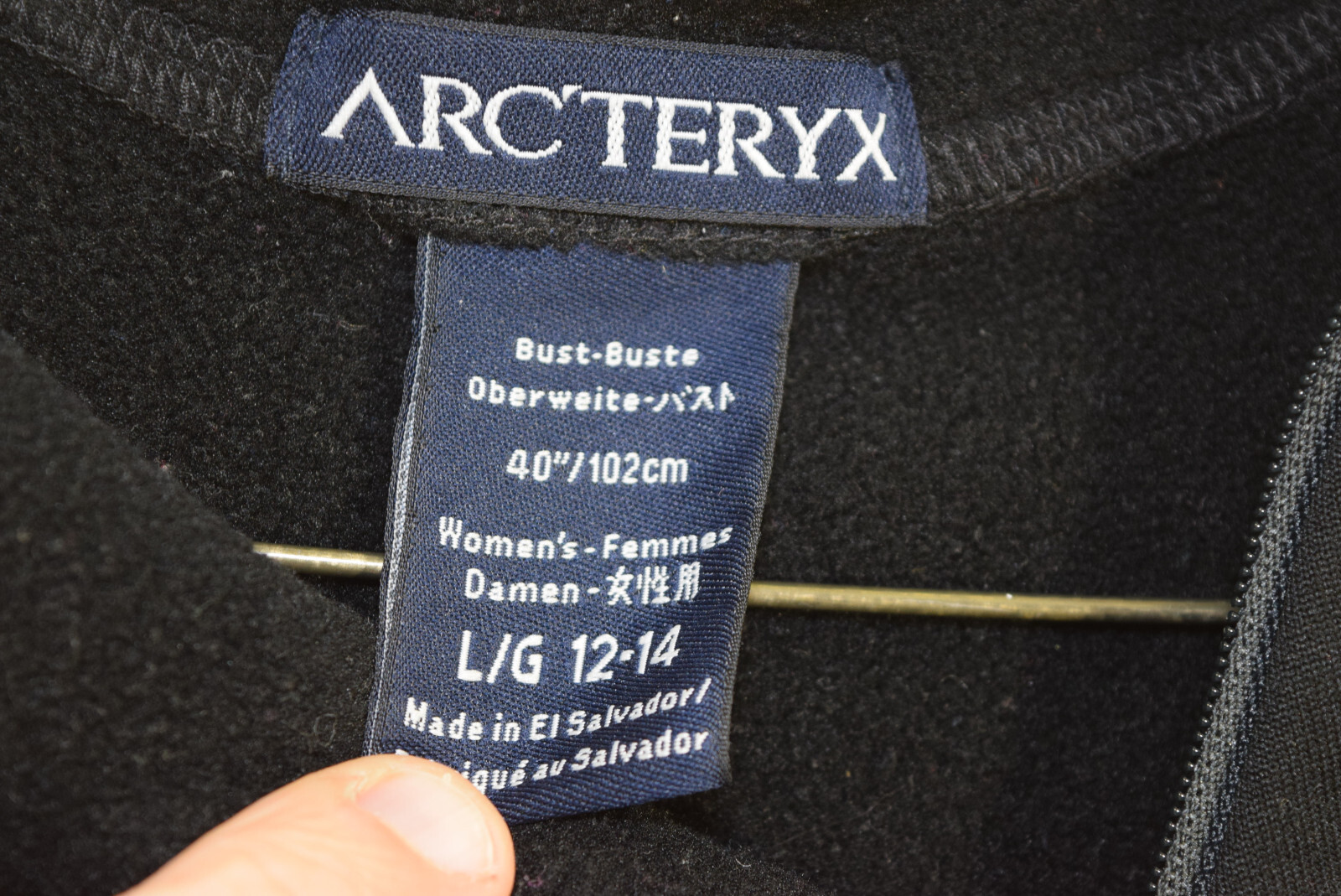 Arc'teryx RHO AR caldo 1 4 zip Polartec strato base pile DONNA L 12 14 nero