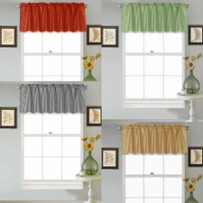 1PC SOLID STRAIGHT VALANCE TOPPER FAUX SILK WINDOW CURTAIN 55"W X 18" L (S18)
