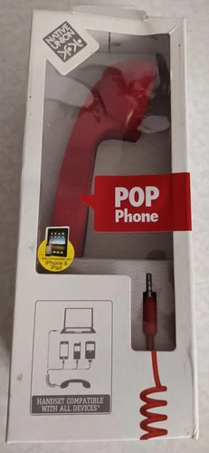 POP PHONE  Rouge avec adaptateur Jack 3,5mm NEUF pour tablette,Ipad,Smartphone..