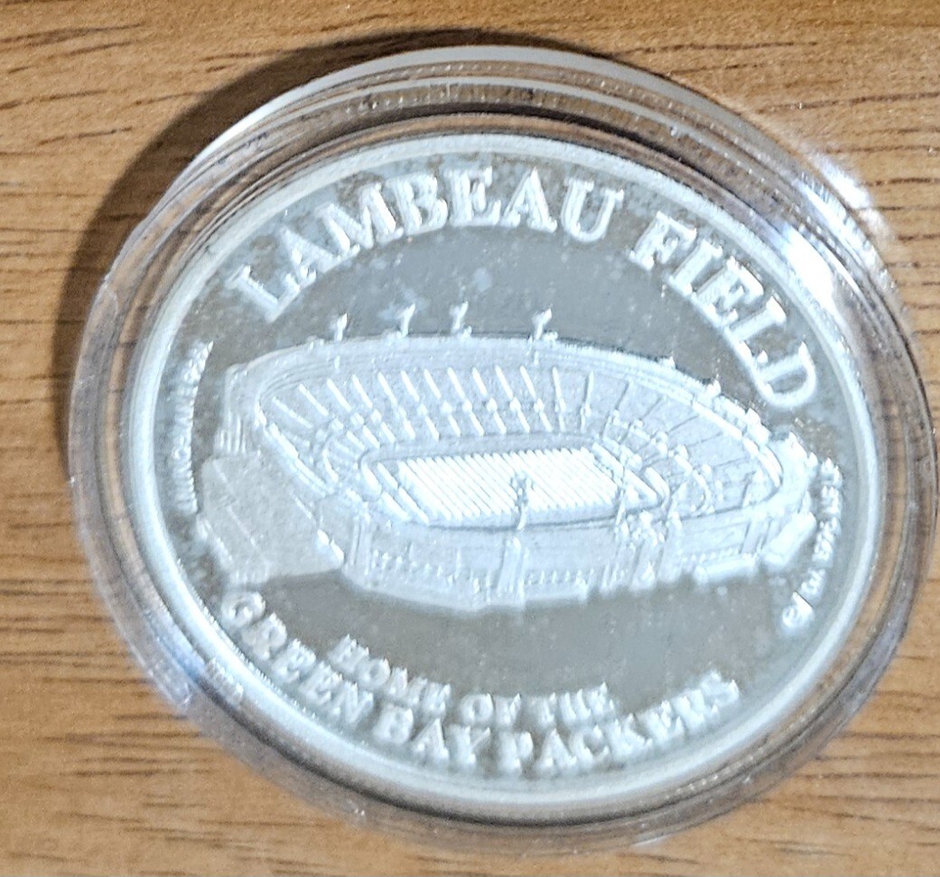 1996 OFFICIAL NFL GREEN BAY PACKER SILVER ROUND  .999 FINE LIMITED EDITION
