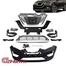Complete Front Bumper Grille With Fog Light Assembly Fits 2017-2020 Nissan Rogue