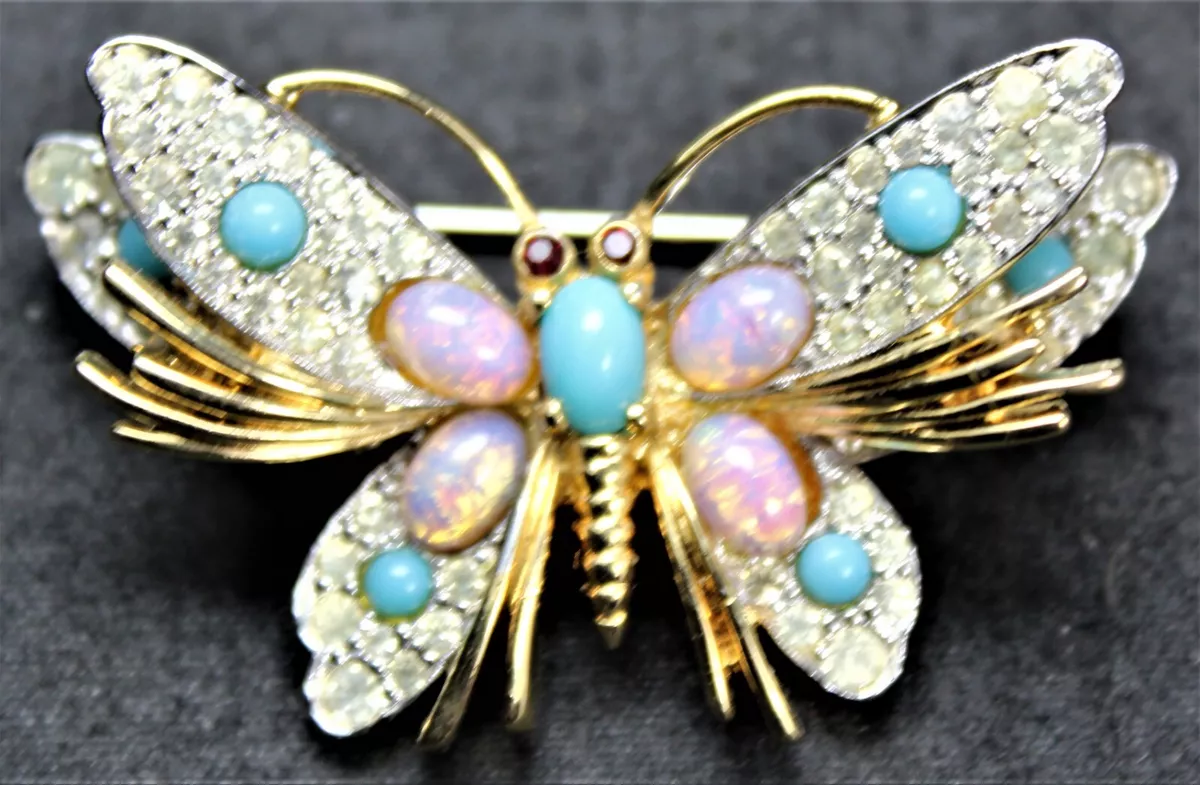 Jomaz Rhinestone Opal Butterfly 1.75