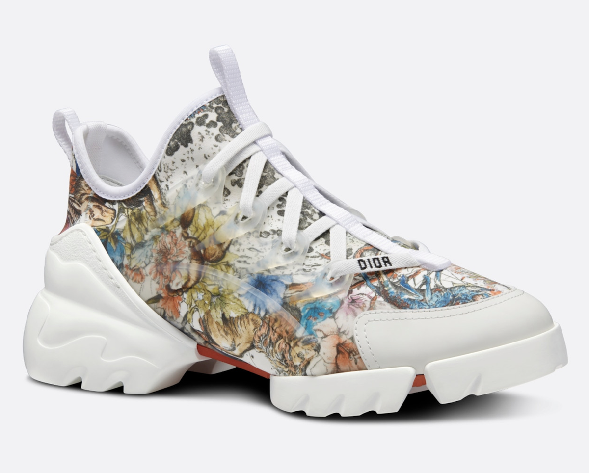 Dior D Connect Zodiac Printed White Multicolor Lace Up Flat Dior D Connect Zodiac Printed White Multicolor Lace Up Flat