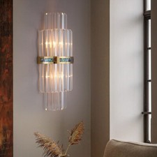 Image of Modern Light Luxury Glass Rod Wall Lamp Bedroom Led Shell Indoor Light Lighting