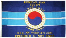 KOREAN WAR FREEDOM IS NOT FREE FLAG 3' x 5' - KOREA CELEBRATION FLAGS 90 x 150 c