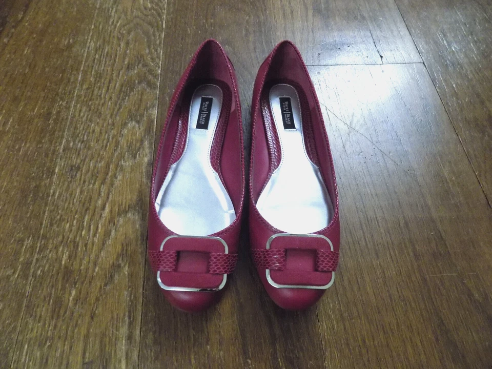 Белый дом черный рынок Лидия балетки пурпурный розовый серебро замшевая пряжка 10 - Изображение 2 из 4