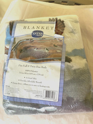 VTG spring home blankets throws 72 by 90 game bird USA made