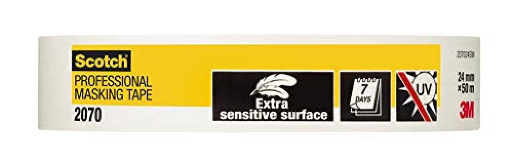 (TG. 24mm x 50m) Scotch 2070-2 Nastro a Bassa Adesione, Bianco, 24mm x 50m - NUO