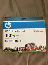 Hp photo value pack 110 exp ink tri-color Cartridge  140 sheets of photo paper