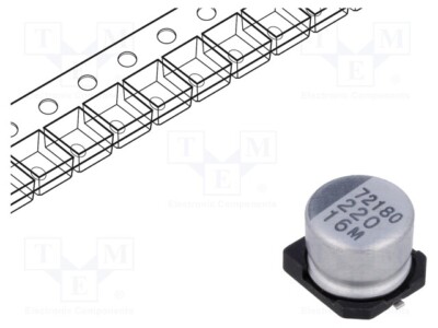 10 Stück, Kondensator: elektrolytisch CM1C227M0806BVR /E2DE
