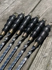 6 Pcs Heavy-duty Stainless Steel Lula Kebab Skewers Handle with Animal Figures