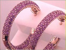 3 3/8CTW-DIA PINK SAPPHIRE HOOPS
