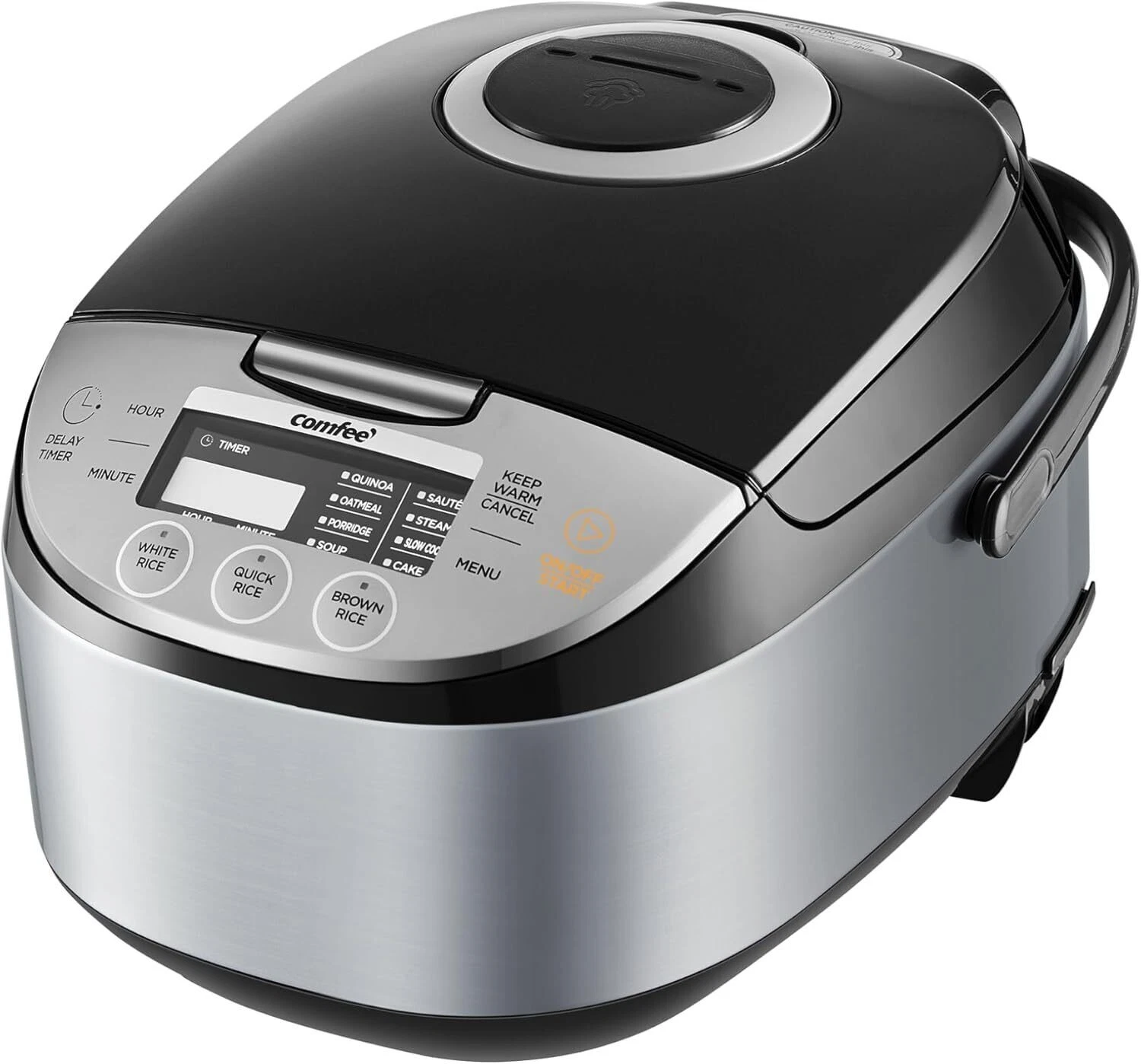 Rice Cooker 12 Cups Cooked/6 Cups Uncooked Portable Non-Stick Rice Maker Black