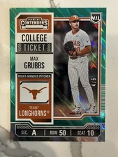 2025 Panini U of Texas NIL College Ticket Green SSP 4/5 Max Grubbs