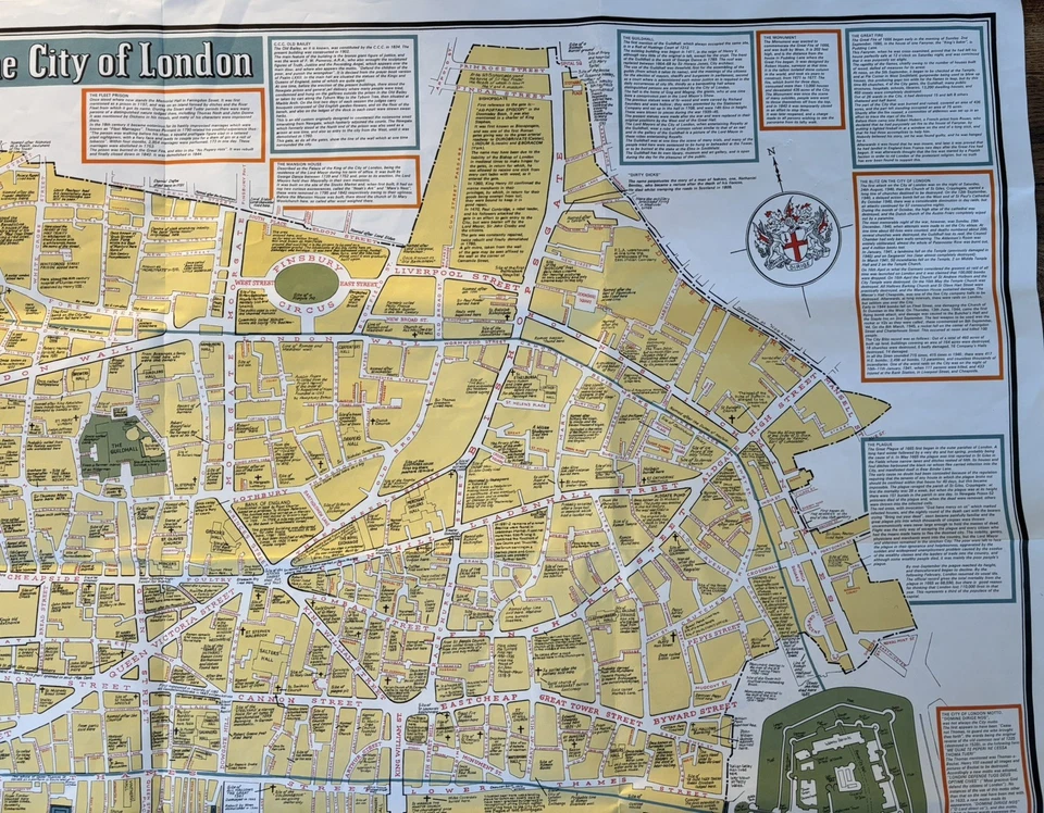 Historical Map Of The City Of London. 1960.  Duckhams Oils - Designed LJ Flux  - Image 4 of 4
