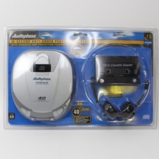Audiophase Portable CD Player Car Kit 40 Second Anti Shock Silver CD157S40K New