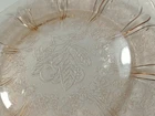 2 Vintage Jeannette Pink Cherry Blossom Depression Glass 6" Bread Butter Plates