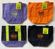 Trader Joe’s Trick or Treat Canvas Tote Bags, complete set of 4! FREE SHIPPING!