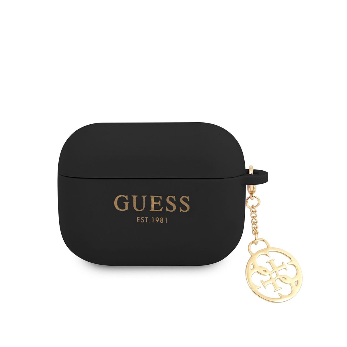 Étui Guess 4G Edition en silicone rose avec breloque pour AirPods Pro