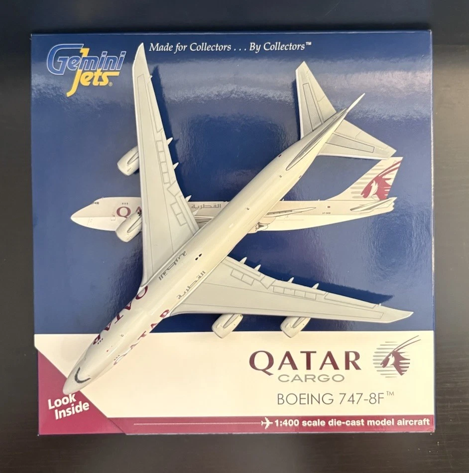 Modelo diecast GeminiJets 1:400 Qatar Cargo Boeing 747-8F GJQTR1720 A7-BGB escala Foto 2 de 4