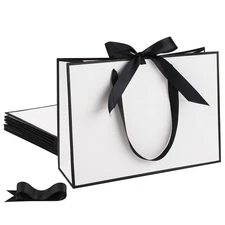 6 Pcs Elegant Paper Gift Bags with Handles 12.6x4x9.1'' Thank You Gift Bags w...