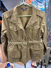 Simply Vera Vera Wang Utility Jacket – Women’s Size M – Olive Green – Cinched Wa