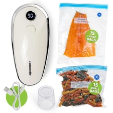 Compact Portable Vacuum Sealer for Food, Handheld Vacuum Sealer | 30 Reusable...