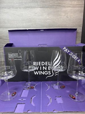 Riedel Winewings Cabernet Sauvignon Crystal Wine 4-Glasses #5321/0 Made Germany