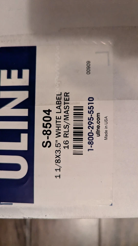 ⭐️ Uline S-8504 16 Rolls of 350 1 1/8 X 3 1/2 Direct Thermal Labels NEW IN BOX - Image 2 of 4