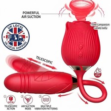 Rose Sucking Vibrator Clitoral G-spot Suction Women Sex Toy 10 Speed WaterProof