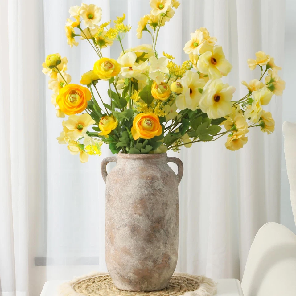 Florero grande decoración del hogar - 12 pulgadas de alto cerámica granja mesa rústica va... Foto 4 de 4