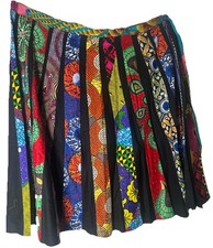 African Ankara Print Stoned Women  s Patchwork Wrap Around Festival Skirt. L-XL