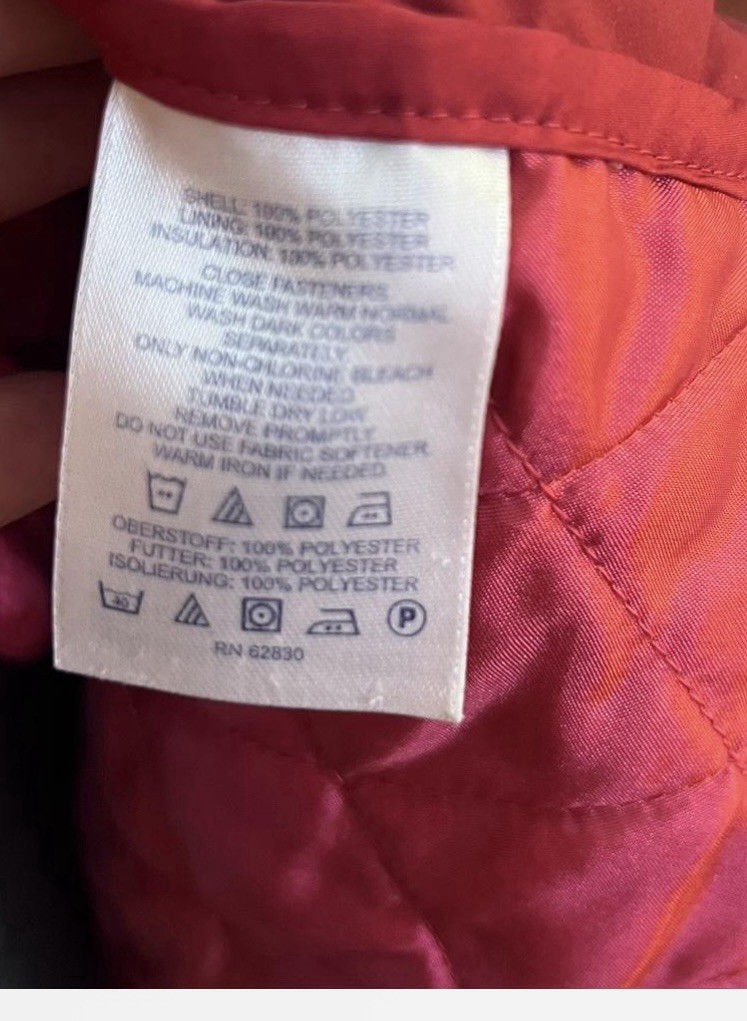 Lands End Quilted Raspberry Color Jacket Size Med… - image 7